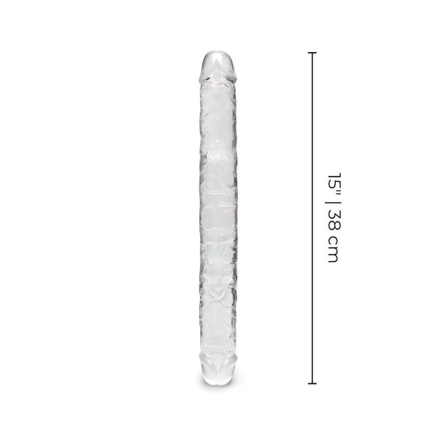 15" Double Ended Clear Jelly Dildo