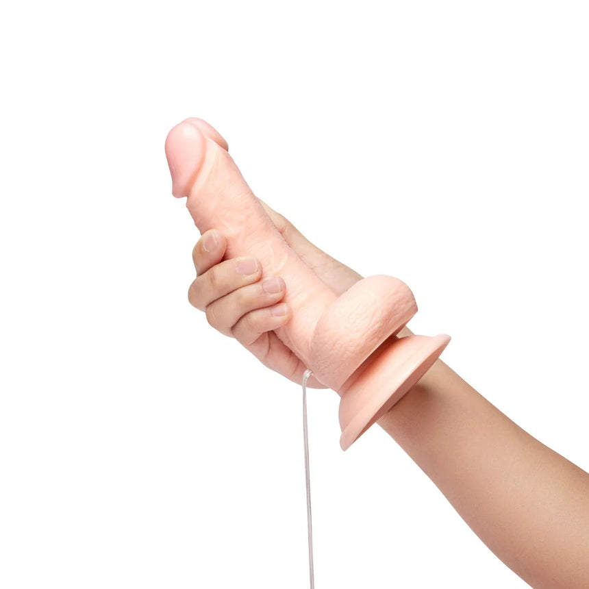 6" Realistic Vibrating Dildo With Suction Cup - Cream