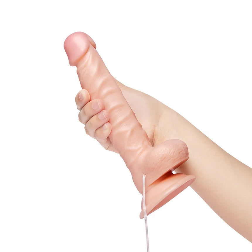 8" Realistic Vibrating Dildo With Suction Cup - Cream