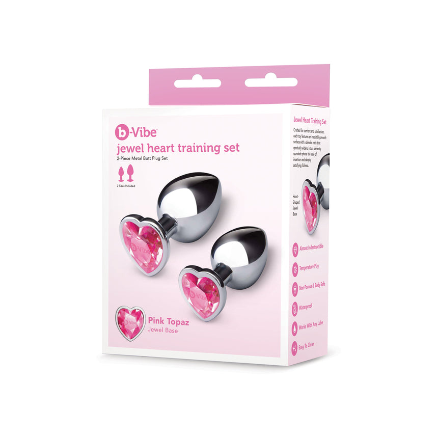 Jewel Heart Metal Butt Plug Training Set
