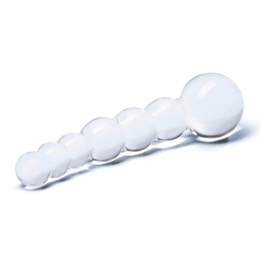 5” Curved Glass Beaded Dildo
