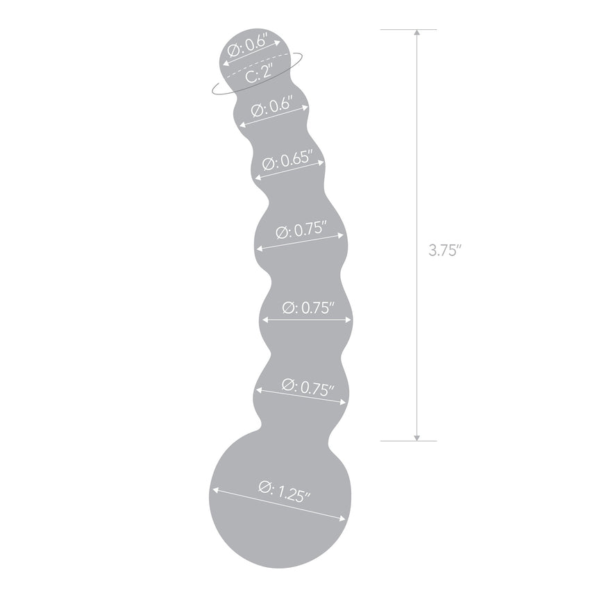 5” Curved Glass Beaded Dildo