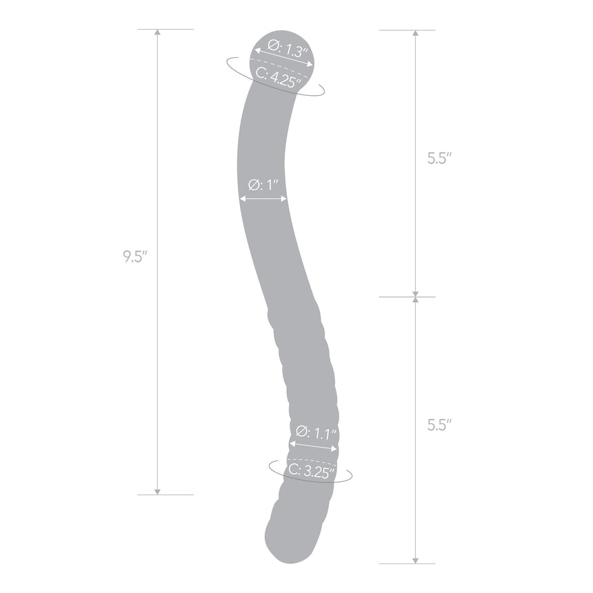 11" Glass Double-Ended Pelvic Wand