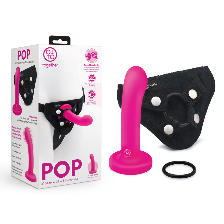 POP Silicone 5.5" Dildo and Harness Set