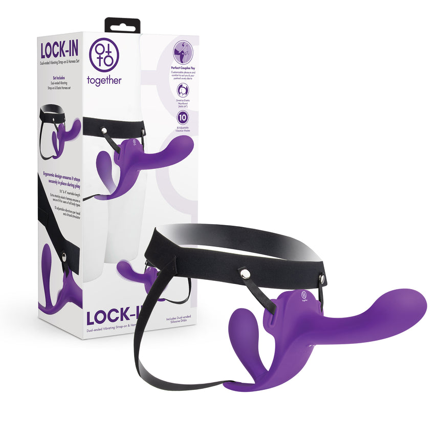 Lock-In Dual-Ended Vibrating Strap-On & Harness Set
