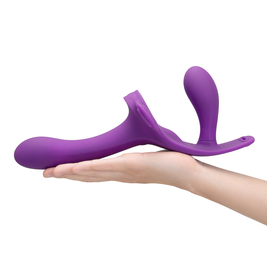 Lock-In Dual-Ended Vibrating Strap-On & Harness Set