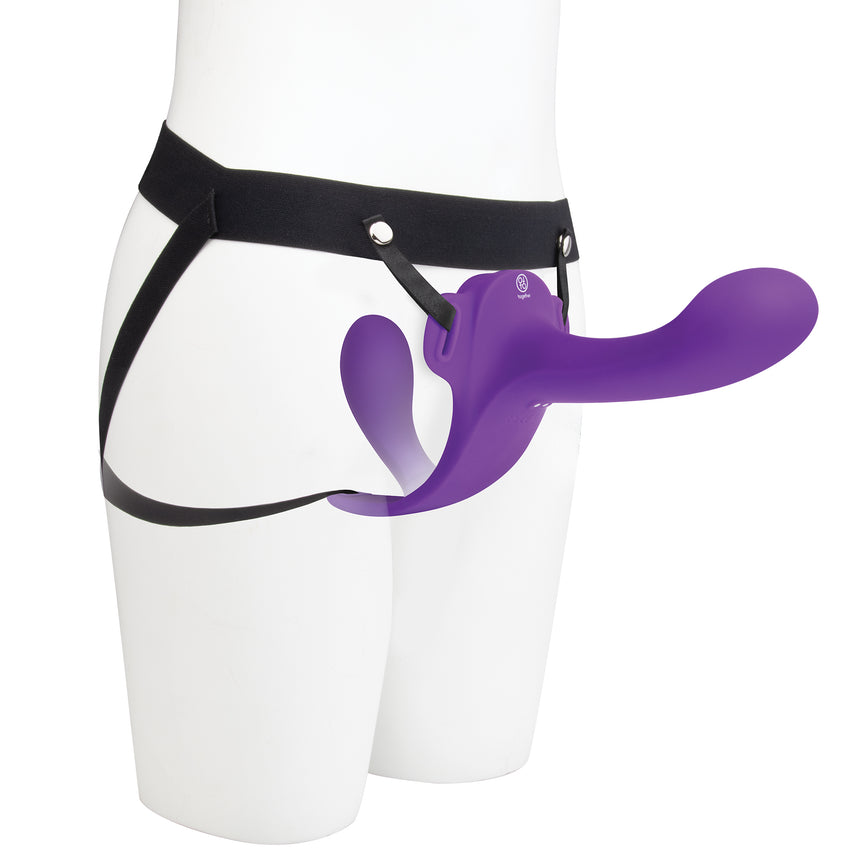 Lock-In Dual-Ended Vibrating Strap-On & Harness Set