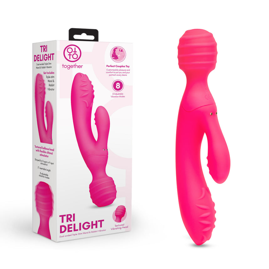 Tri Delight Dual-Ended Triple Stim Wand & Rabbit Vibrator