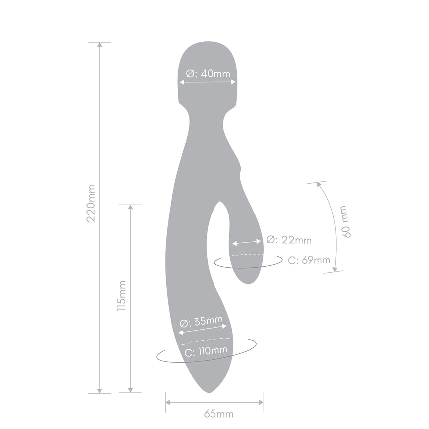 Tri Delight Dual-Ended Triple Stim Wand & Rabbit Vibrator