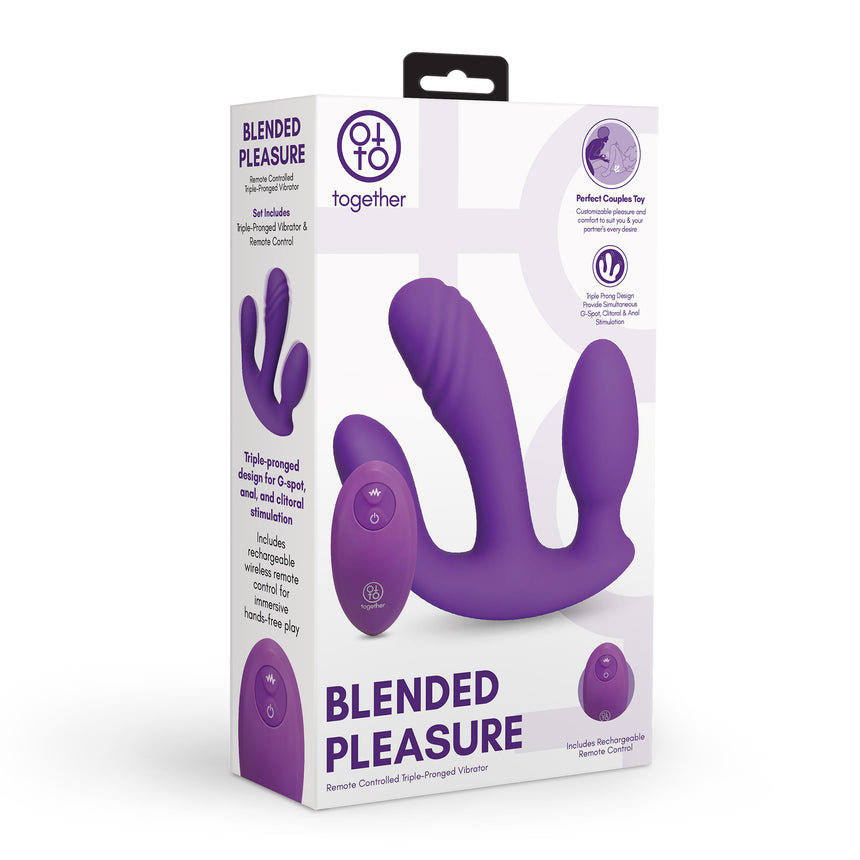 Blended Pleasure Remote Controlled Triple-Pronged Vibrator