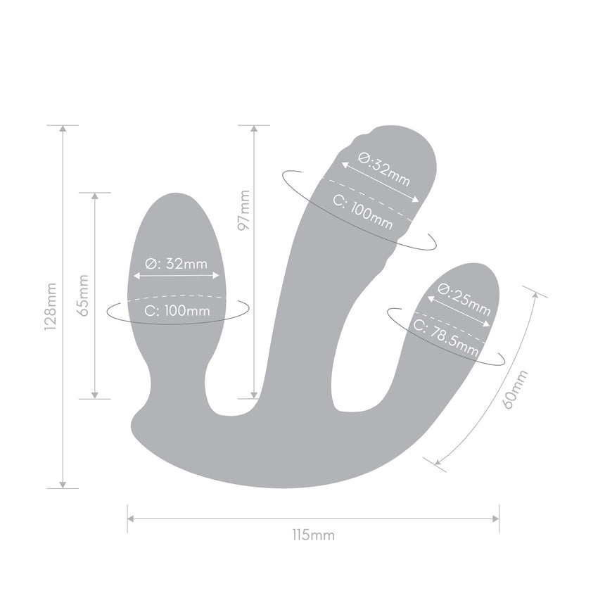 Blended Pleasure Remote Controlled Triple-Pronged Vibrator