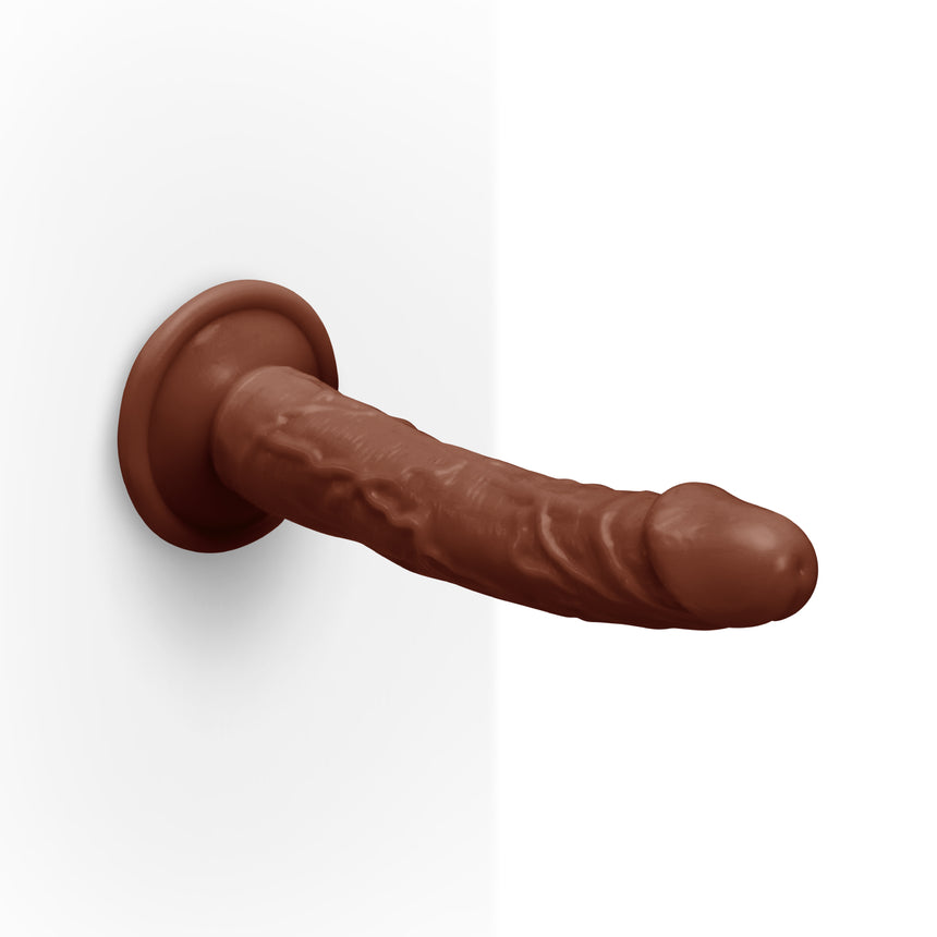 Together Tones 6.75 Inch Realistic Curved Strap-On Dildo with Flared Suction Base