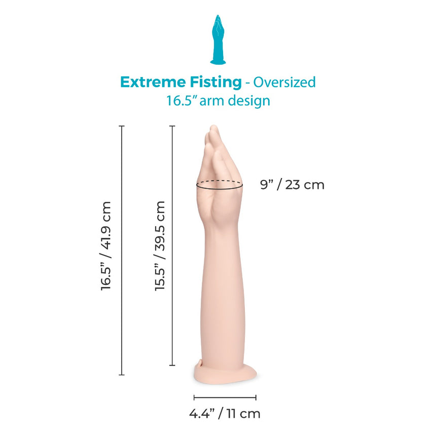 b-Vibe 16.5" Silicone Realistic Hand Arm Fisting Dildo with Suction Base