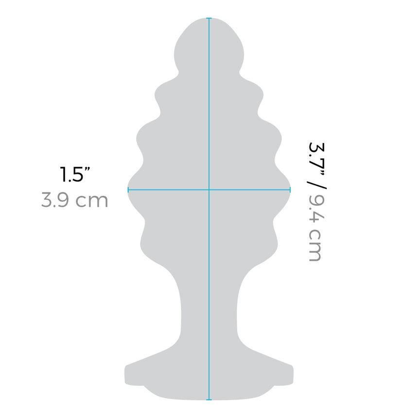 B-Vibe Silver Anal Plug With Clear Stone Large