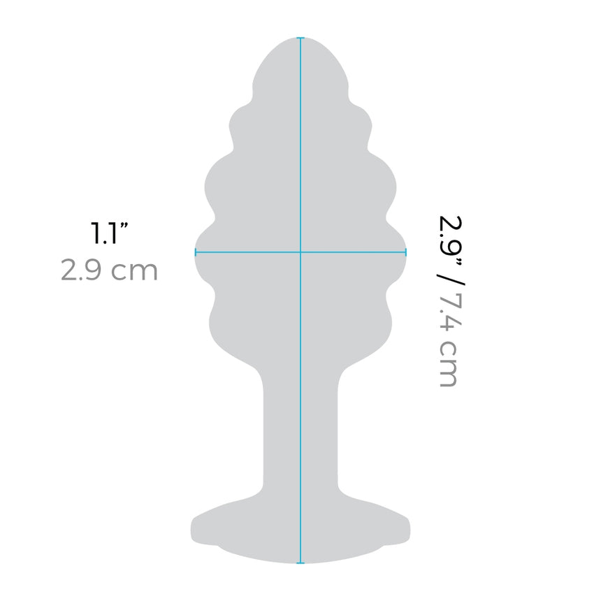 B-Vibe Silver Anal Plug With Clear Stone Small