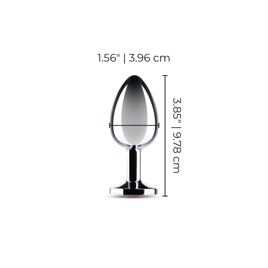 b-Vibe Stainless Steel Jewel Butt Plug Red Large 410g