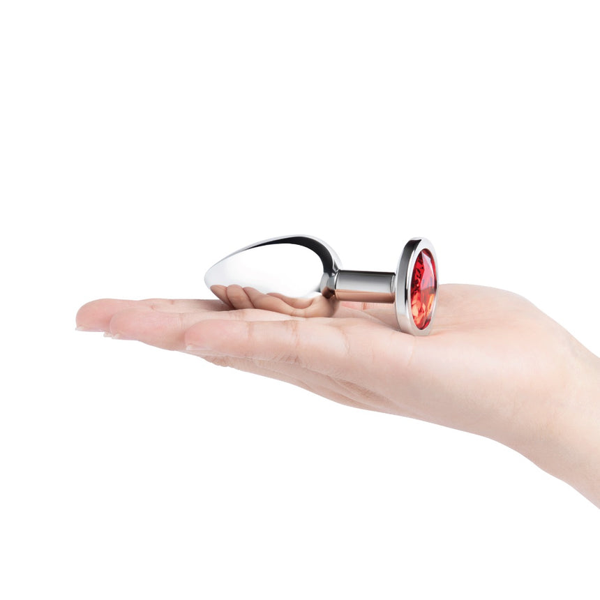 Stainless Steel Jewel Butt Plug Red Medium 265g