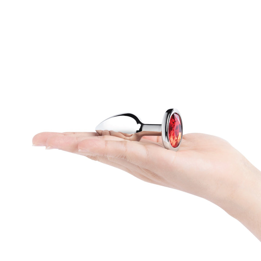Stainless Steel Jewel Butt Plug Red Small 145g