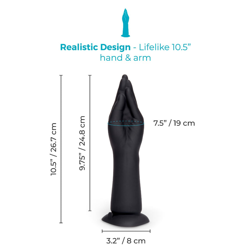 b-Vibe 10.5" USB Rechargeable Vibrating Silicone Realistic Hand Fisting Dildo with Suction Base