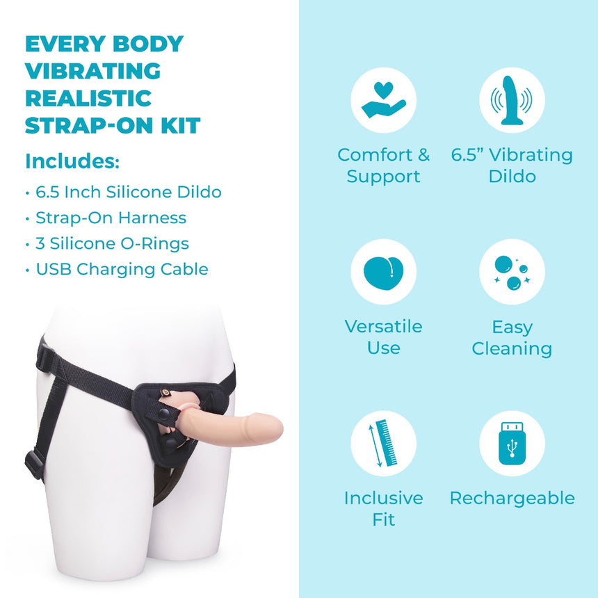 Every Body Vibrating Realistic Strap-On Kit