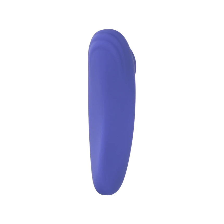 Back profile view of the purple CalExotics Connect Panty Teaser showing the magnetic base attachment.