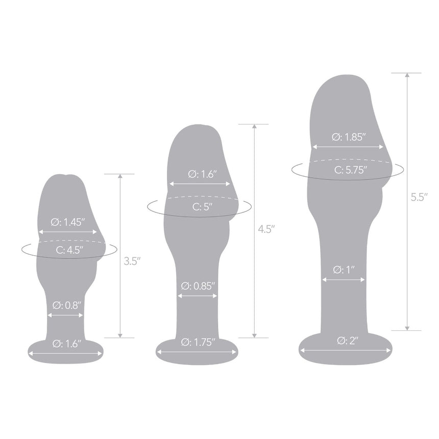 Glas Toy 3-Piece Helmet Head Glass Anal Training Kit