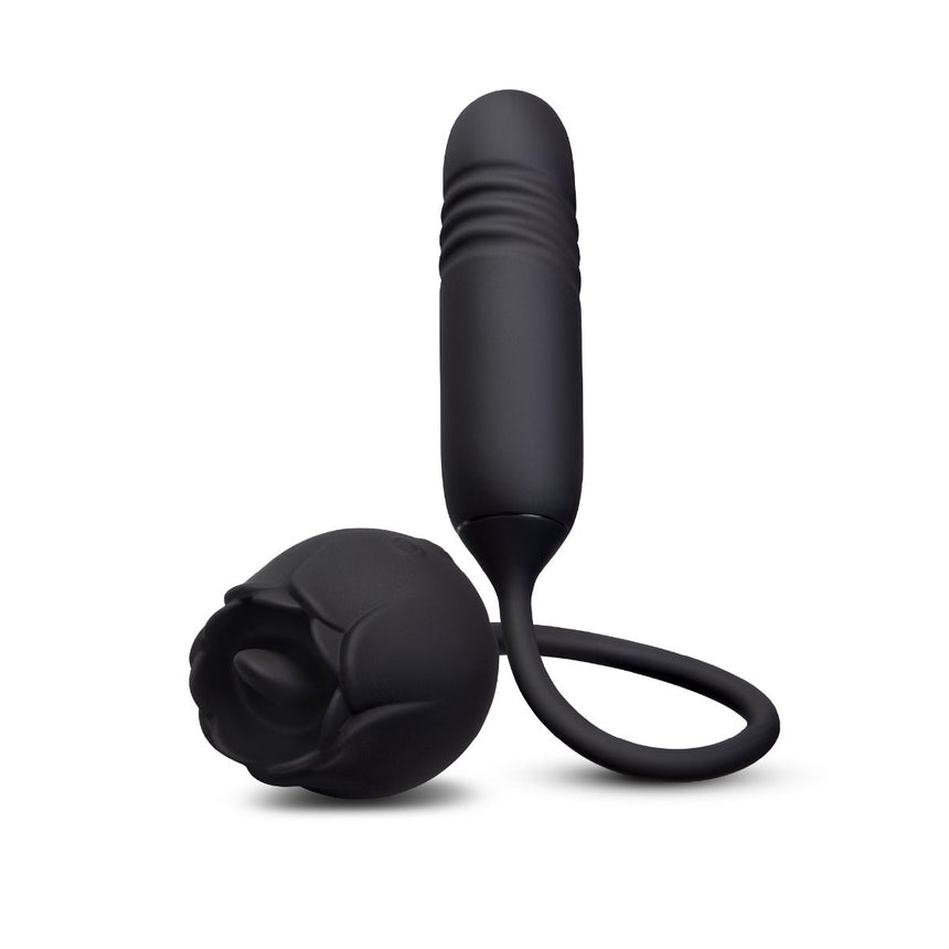 The Lick & Thrust Rose Rechargeable Licking, Vibrating & Thrusting Vibe