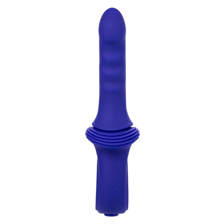 Overdrive Remote Control Rechargeable Silicone Sex Machine Ridged Thruster Purple