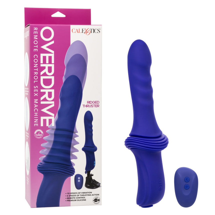 Overdrive Remote Control Rechargeable Silicone Sex Machine Smooth Thruster Purple