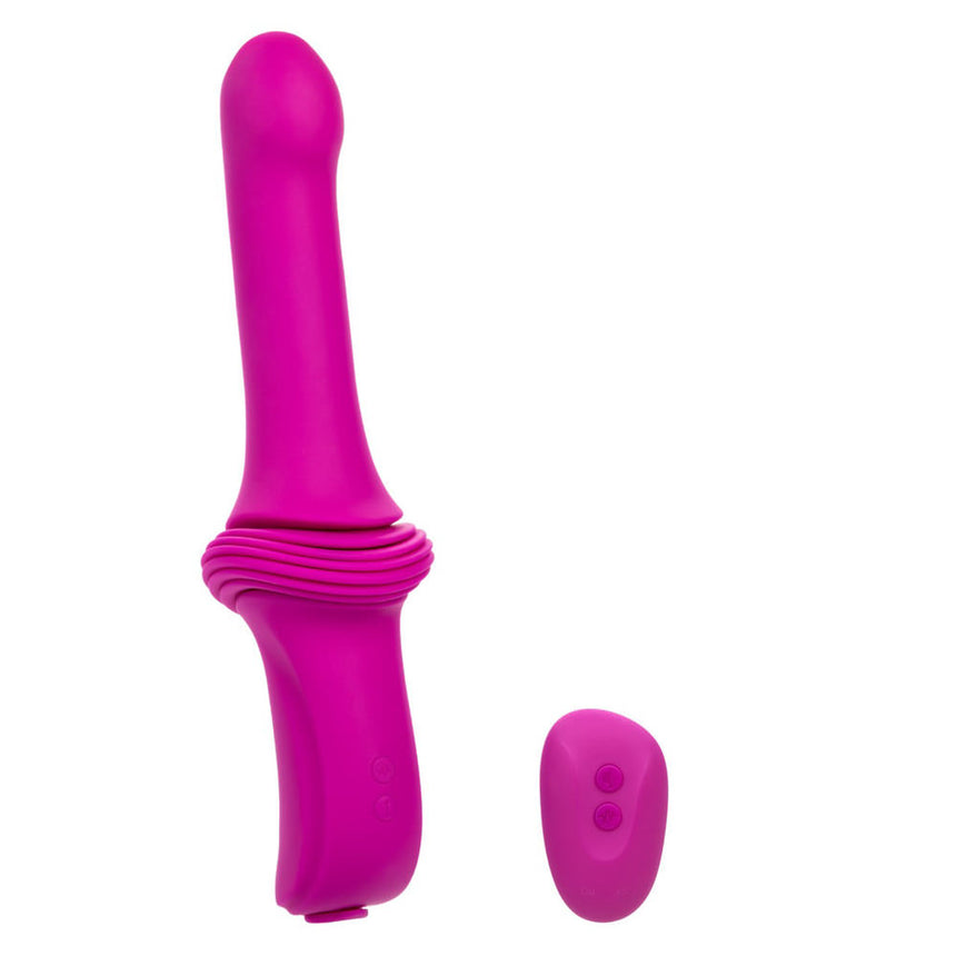 Overdrive Remote Control Rechargeable Silicone Sex Machine Smooth Thruster Pink