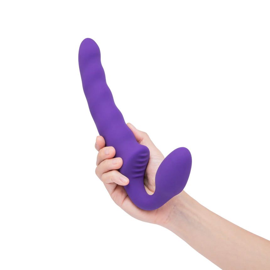 Rechargeable And Posable Rippled Strapless Strap-On