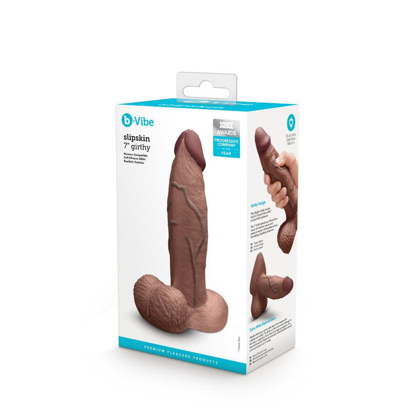 Slipskin Realistic Silicone Dildo - 7" Girthy