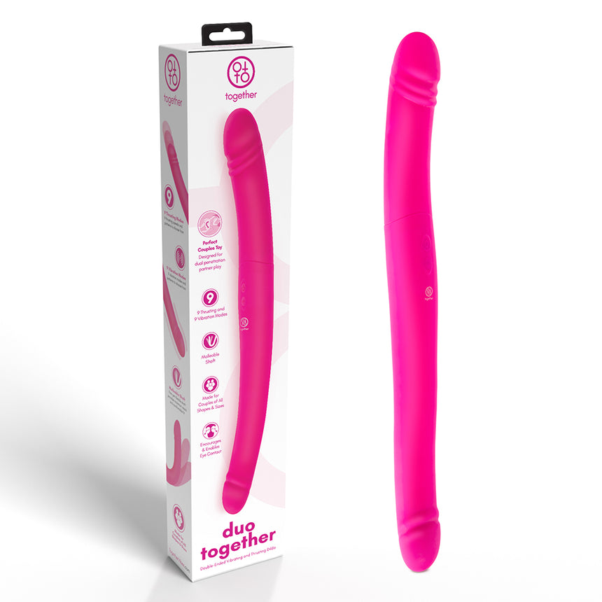 Shop the Together Vibes Duo Together Double Ended Vibrating and Thrusting Dildo