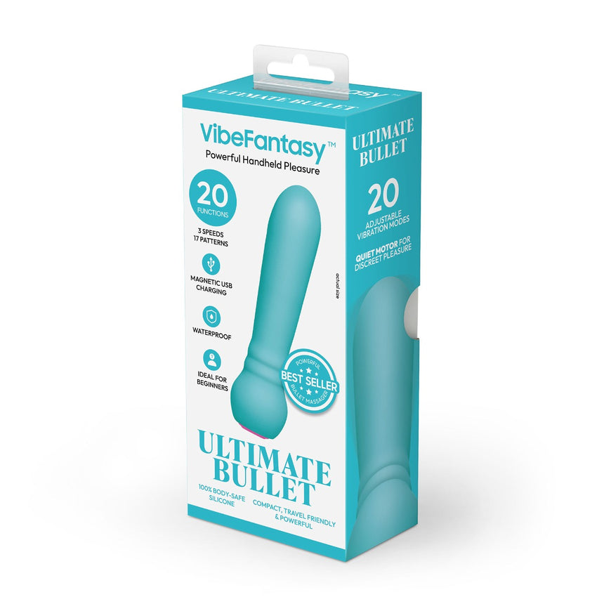 VibeFantasy Ultimate Bullet Rechargeable Vibrating Massager Powerful Handheld Pleasure Turquoise