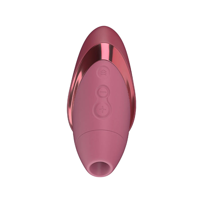 Womanizer Next Liberty rechargeable silicone 3D Pleasure Air clitoral stimulator standing upright.
