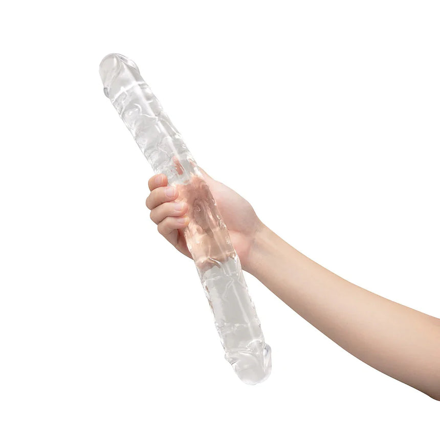 15" Double Ended Clear Jelly Dildo