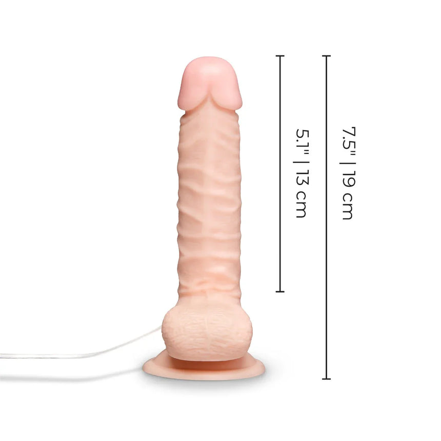 8" Realistic Vibrating Dildo With Suction Cup - Cream