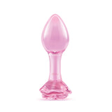 Pink Roses Glass Butt Plug Training Set