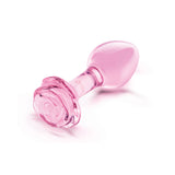 Pink Roses Glass Butt Plug Training Set