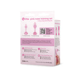 Pink Roses Glass Butt Plug Training Set