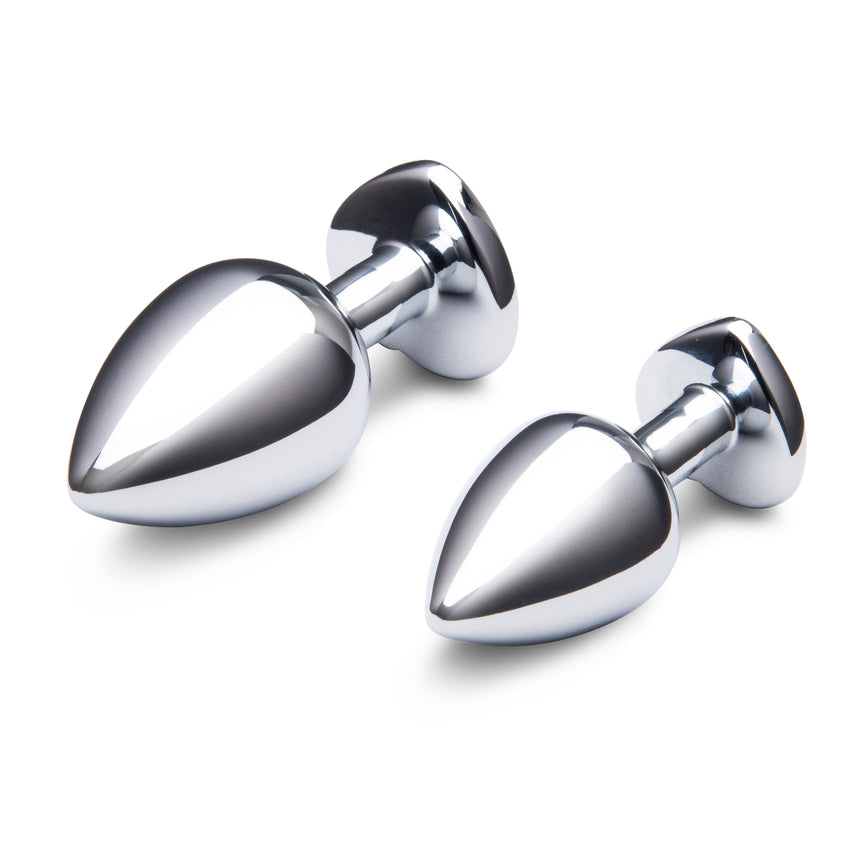 Jewel Heart Metal Butt Plug Training Set
