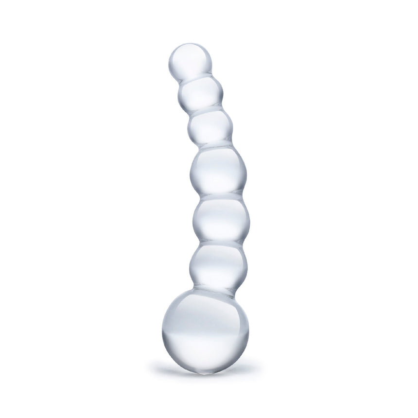 5” Curved Glass Beaded Dildo