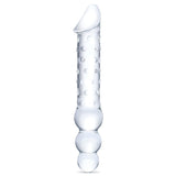 12” Double-Ended Glass Dildo With Anal Beads
