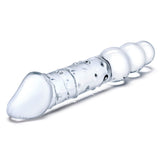 12” Double-Ended Glass Dildo With Anal Beads