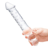 12” Double-Ended Glass Dildo With Anal Beads