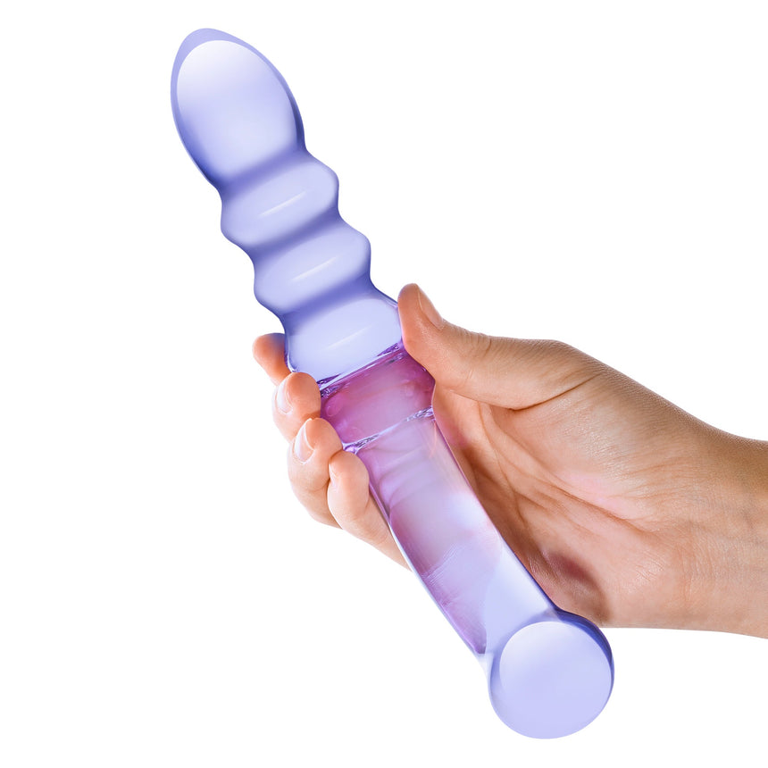 9” Purple Rain Ribbed Dildo