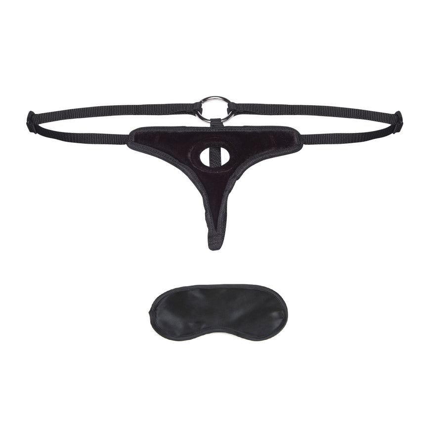 Black Velvet Bikini Strap-On Harness