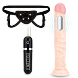8.5” Realistic Vibrating Dildo & Strap-On Harness Set