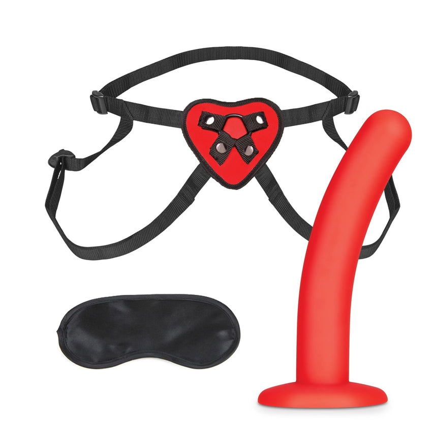 Red Heart Strap-On Harness & 5” Dildo Set