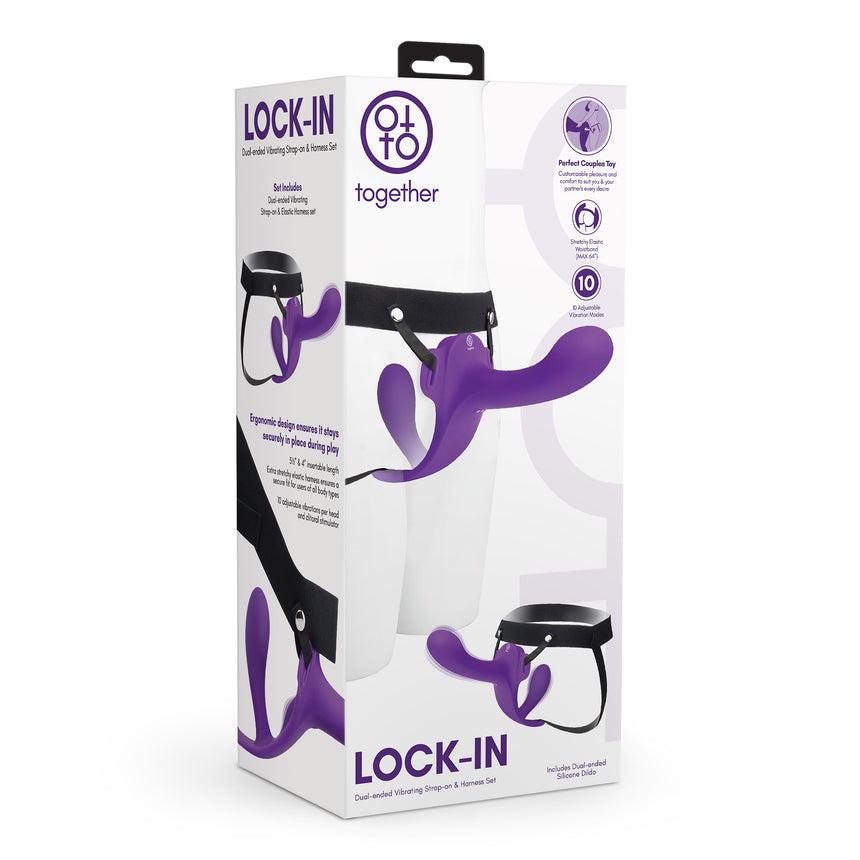 Lock-In Dual-Ended Vibrating Strap-On & Harness Set